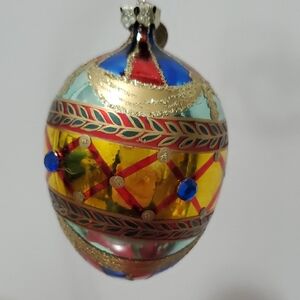 Department 56 Handblown Mercury Glass Egg Ornament 3"